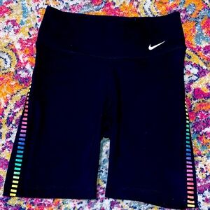 Nike dri fit biker shorts rainbow sides